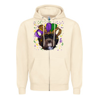 Mardi Gras Hat Havanese Dog Zipper Hoodie | Teevron