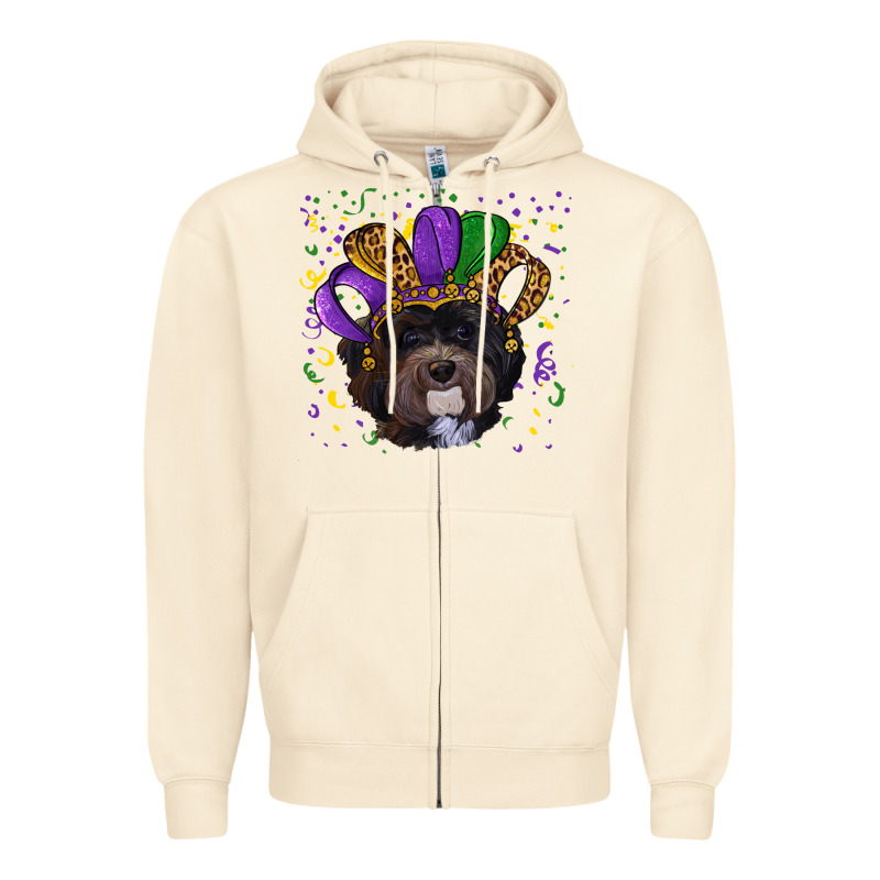 Mardi Gras Hat Havanese Dog Zipper Hoodie by RanaPortraitStore | Teevron