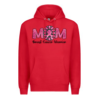 Red breast cancer warrior mom Premium Hoodie - Jasminsmagicworld