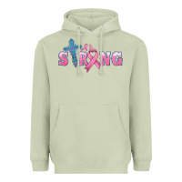 Matcha strong with cross ribbon Heavyweight Hoodie - HRA Design Shop