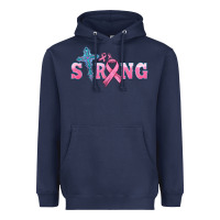Navy strong with cross ribbon Heavyweight Hoodie - HRA Design Shop