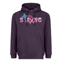 Plum strong with cross ribbon Heavyweight Hoodie - HRA Design Shop