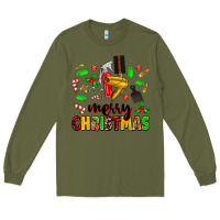 Army Green merry christmas hair Long Sleeve Tee - MaliasSmallBusiness