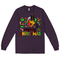 Plum merry christmas hair Long Sleeve Tee - MaliasSmallBusiness