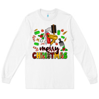 White merry christmas hair Long Sleeve Tee - MaliasSmallBusiness