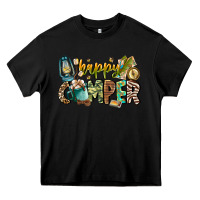 Black happy camper Heavy Core Tee - CowhideDigitalArt