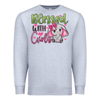 Heather Grey blessed with girls Premium Sweatshirt - JahusDesignShop