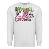 Oatmeal Heather blessed with girls Premium Sweatshirt - JahusDesignShop