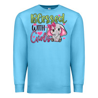 Ocean Blue blessed with girls Premium Sweatshirt - JahusDesignShop