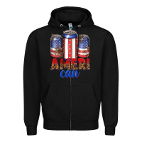 Black Ameri can Zipper Hoodie - texasbilliewilder