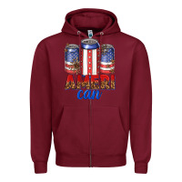 Burgundy Ameri can Zipper Hoodie - texasbilliewilder