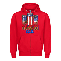Red Ameri can Zipper Hoodie - texasbilliewilder