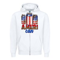 White Ameri can Zipper Hoodie - texasbilliewilder