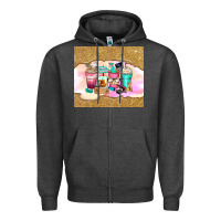 Charcoal Heather small business coffee cups Zipper Hoodie - Zillion Design Studio