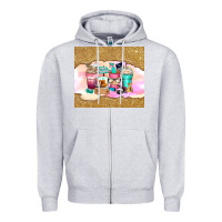 Heather Grey small business coffee cups Zipper Hoodie - Zillion Design Studio