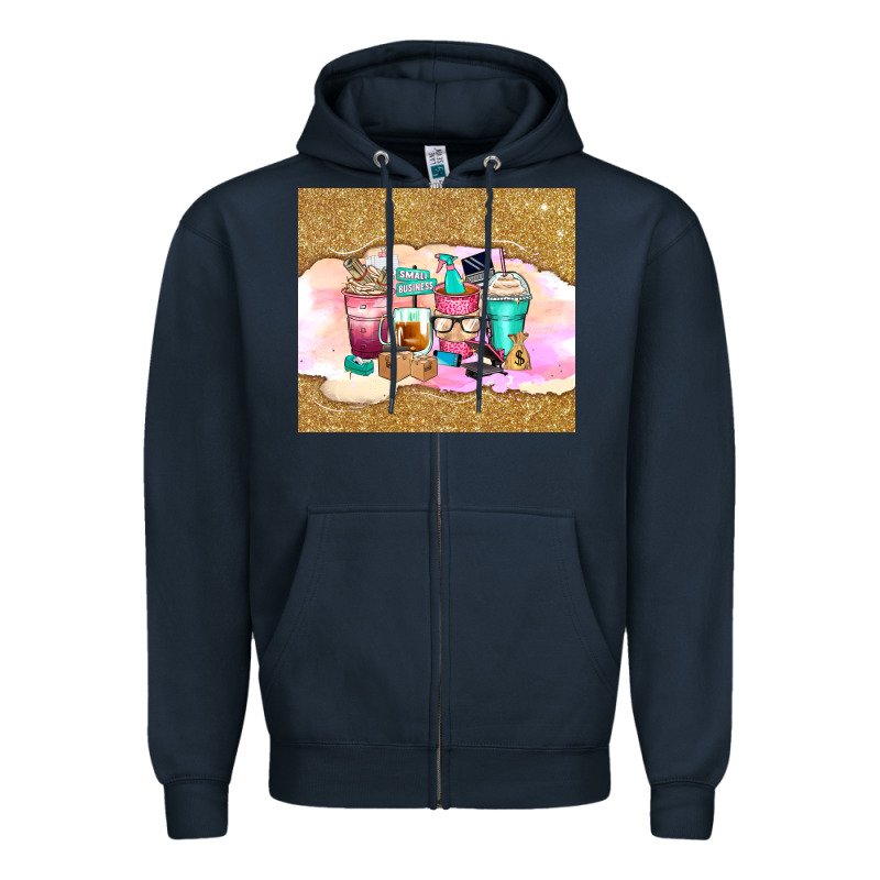 Small Business Coffee Cups Zipper Hoodie by Zillion Design Studio | Teevron