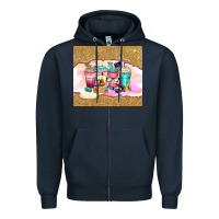 Navy small business coffee cups Zipper Hoodie - Zillion Design Studio