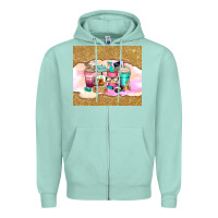 Seafoam small business coffee cups Zipper Hoodie - Zillion Design Studio