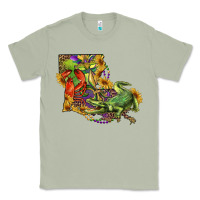 Matcha Louisiana Map With Mardi Gras Crocodile Classic Tee - RanaPortraitStore