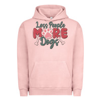 Pigment Salmon less people more dogs Urban Hoodie - MaliasSmallBusiness