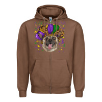 Chestnut mardi gras hat pug Zipper Hoodie - RanaPortraitStore