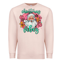 Pale Pink christmas vibes santa Premium Sweatshirt - AdoDesignShop