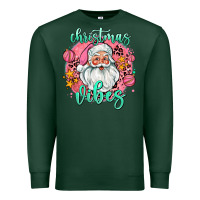 Sports Green christmas vibes santa Premium Sweatshirt - AdoDesignShop