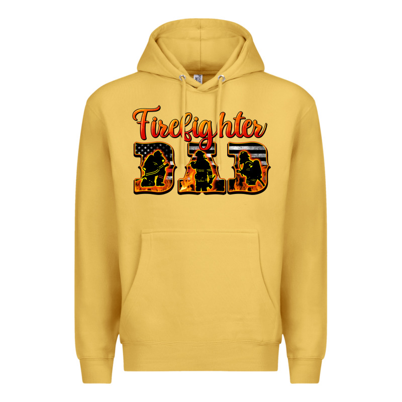 American Flag Firefighter Dad Premium Hoodie by LillyAllenDesigns | Teevron