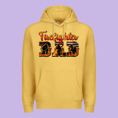 American Flag Firefighter Dad Premium Hoodie Designed By Lillyallendesigns