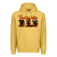 Antique Gold American Flag Firefighter Dad Premium Hoodie - LillyAllenDesigns