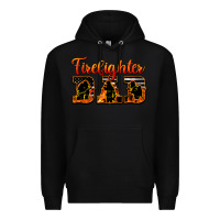 Black American Flag Firefighter Dad Premium Hoodie - LillyAllenDesigns