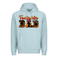 Blue Mist American Flag Firefighter Dad Premium Hoodie - LillyAllenDesigns