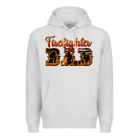 Dove Grey American Flag Firefighter Dad Premium Hoodie - LillyAllenDesigns