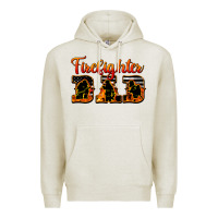 Oatmeal Heather American Flag Firefighter Dad Premium Hoodie - LillyAllenDesigns