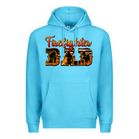 Ocean Blue American Flag Firefighter Dad Premium Hoodie - LillyAllenDesigns