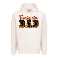 Pale Pink American Flag Firefighter Dad Premium Hoodie - LillyAllenDesigns