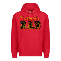 Red American Flag Firefighter Dad Premium Hoodie - LillyAllenDesigns