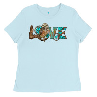 Baby Blue owl love Ladies Tee - BarkalooDesign