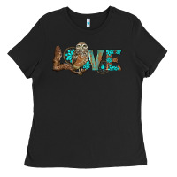 Black owl love Ladies Tee - BarkalooDesign
