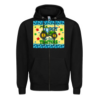 Black just a boy who loves tractors Zipper Hoodie - Zillion Design Studio
