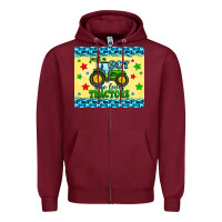 Burgundy just a boy who loves tractors Zipper Hoodie - Zillion Design Studio