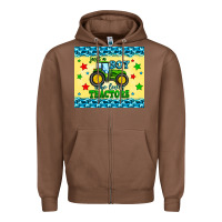 Chestnut just a boy who loves tractors Zipper Hoodie - Zillion Design Studio