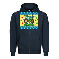 Navy just a boy who loves tractors Zipper Hoodie - Zillion Design Studio