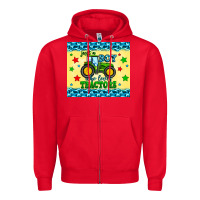 Red just a boy who loves tractors Zipper Hoodie - Zillion Design Studio