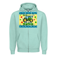 Seafoam just a boy who loves tractors Zipper Hoodie - Zillion Design Studio