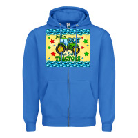 True Royal just a boy who loves tractors Zipper Hoodie - Zillion Design Studio