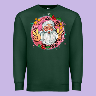 Merry Christmas Peace Santa Premium Sweatshirt Designed By Adodesignshop