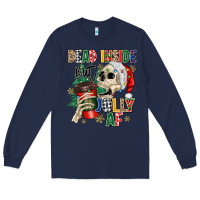 Navy dead inside but jolly as fuck Long Sleeve Tee - MaliasSmallBusiness