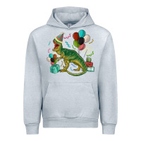 Heather Grey party t rex Urban Hoodie - MaliasSmallBusiness