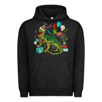 Pigment Black party t rex Urban Hoodie - MaliasSmallBusiness